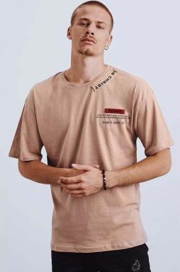 Men's T-shirt with print and patches for Cappuccino Dstreet