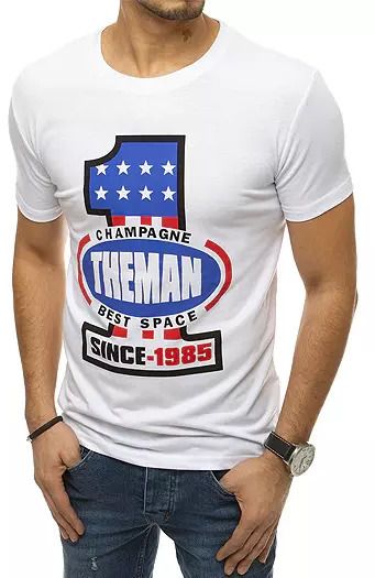 White men's T-shirt RX4406 with print