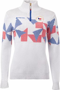 Dámsky sveter z olympijskej kolekcie ALPINE PRO JIGA biely variant m
