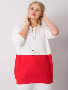 Women's tunic plus-size ekru-red