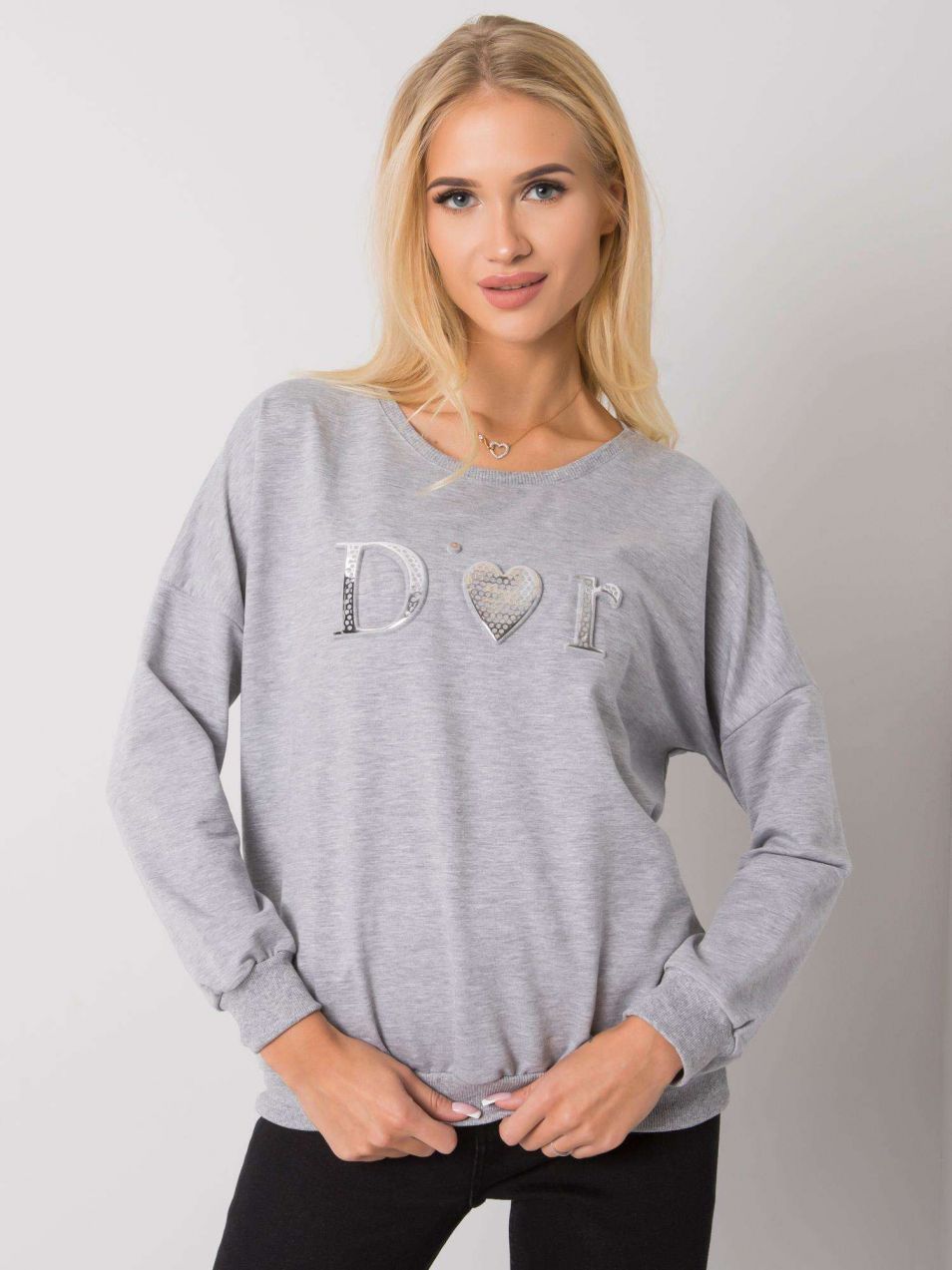 Grey melange women's hoodie