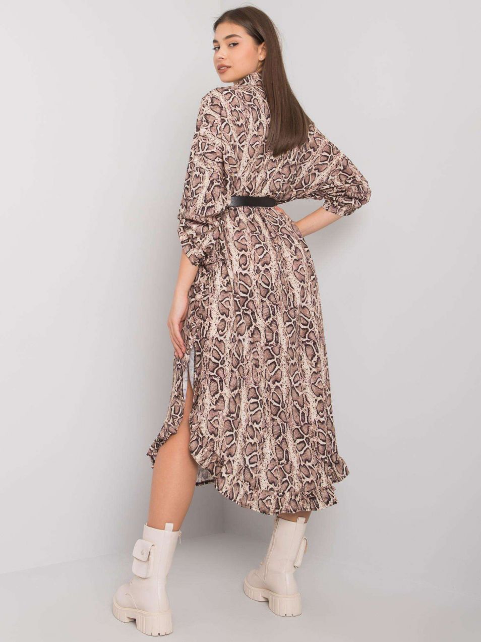 Beige patterned dress by Valdosta OCH BELLA