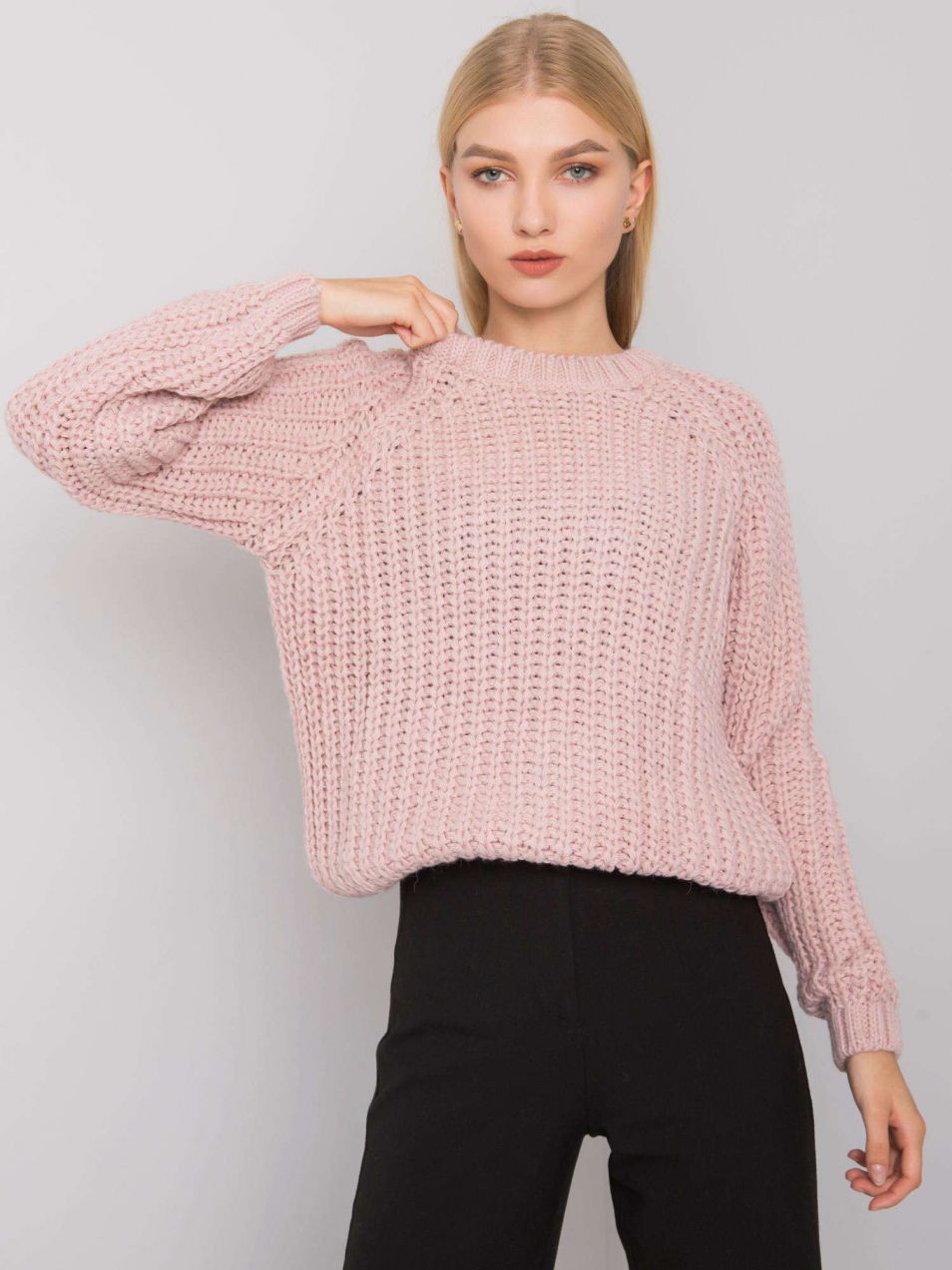 RUE PARIS Light pink knitted sweater