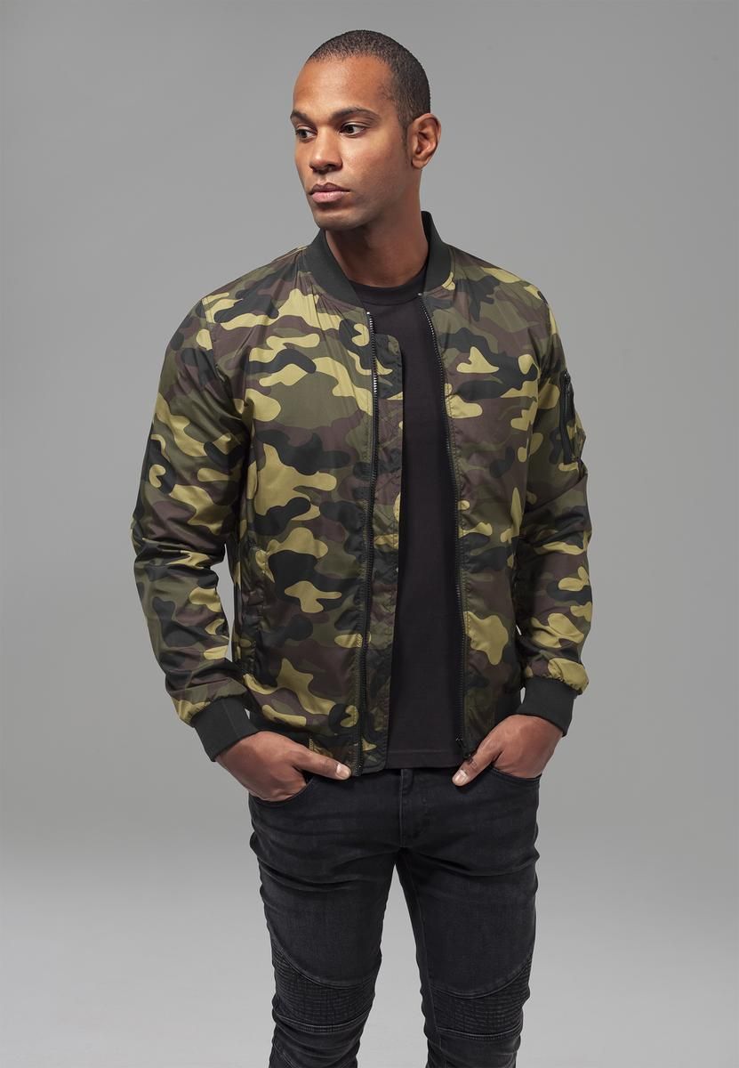 Bunda s maskáčovým vzorom Light Camo Bomber woodcamo