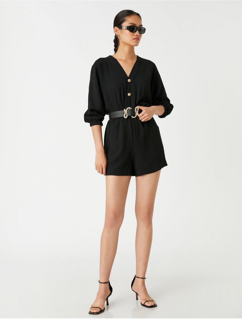 Koton Buttoned Shorts Overalls