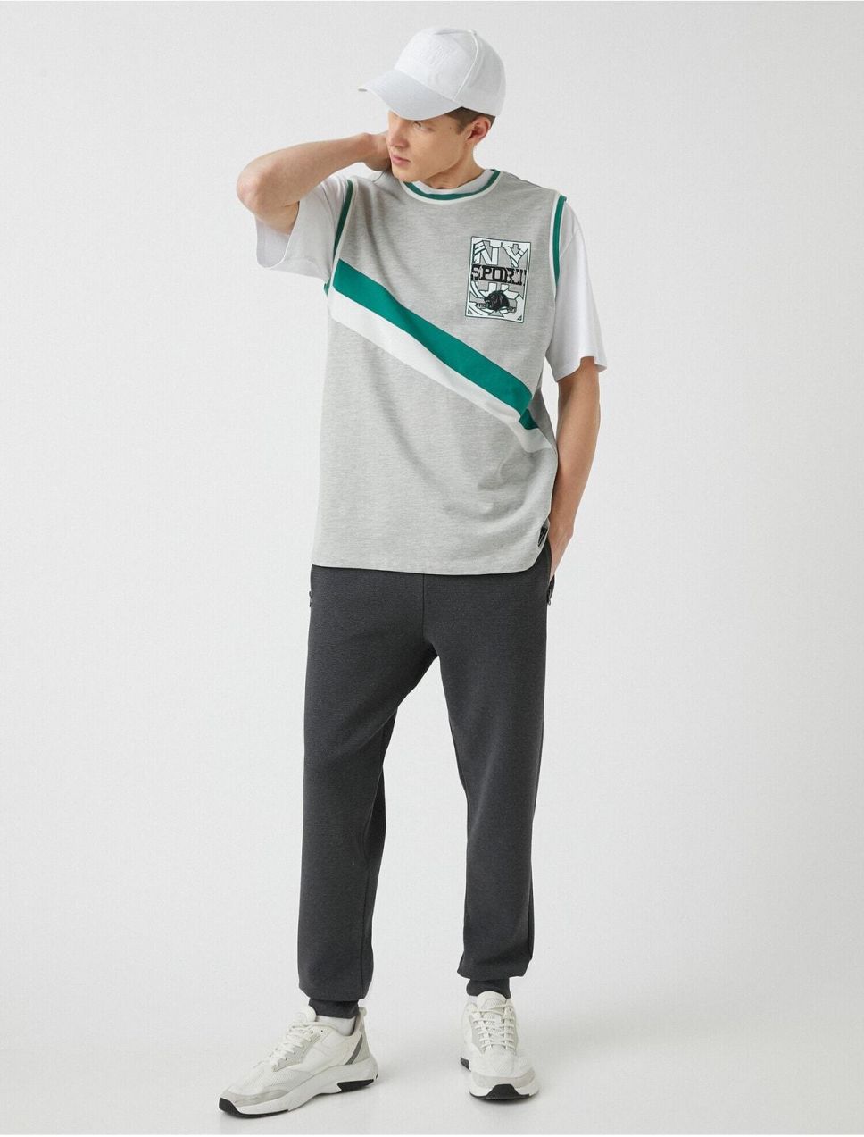 Koton Jogger Sweatpants Tied Waist Slim Fit Zipper Pocket
