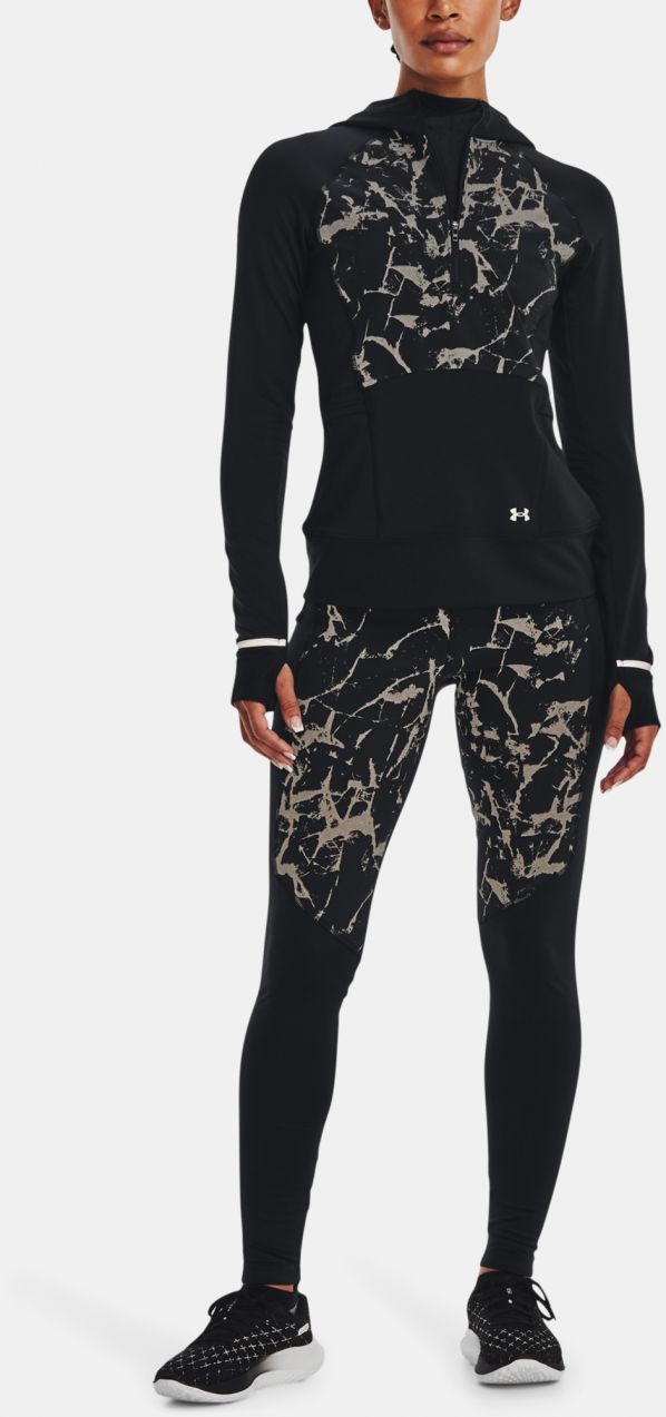 Čierne dámske zateplené športové legíny Under Armour OutRun the Cold Tight II