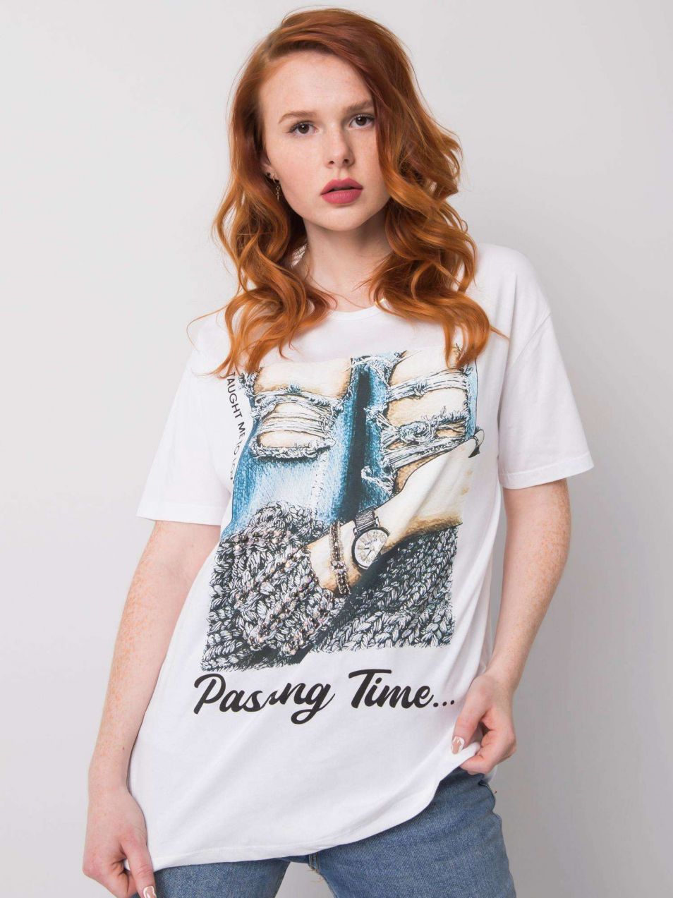 White T-shirt with appliqué