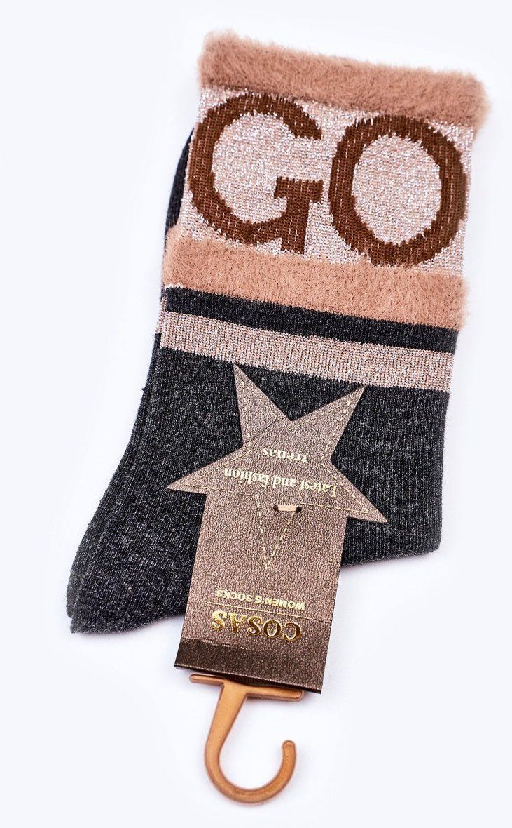 WOMEN'S COTTON SOCKS GO-GO with COSAS fur grey