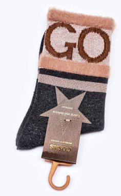 WOMEN'S COTTON SOCKS GO-GO with COSAS fur grey