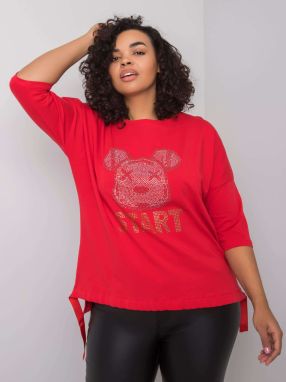 Red blouse with glossy application