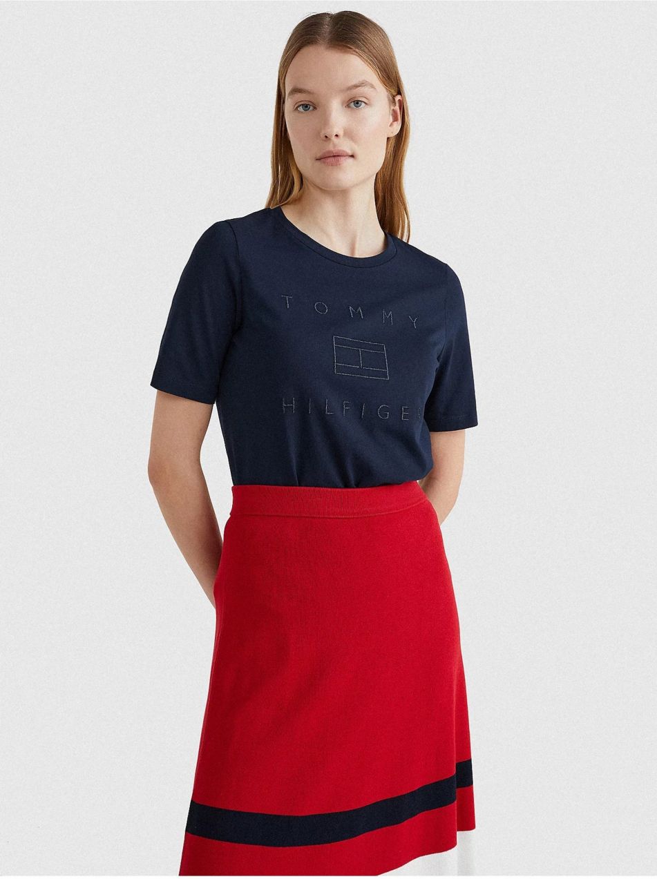 Tmavomodré dámske tričko Tommy Hilfiger