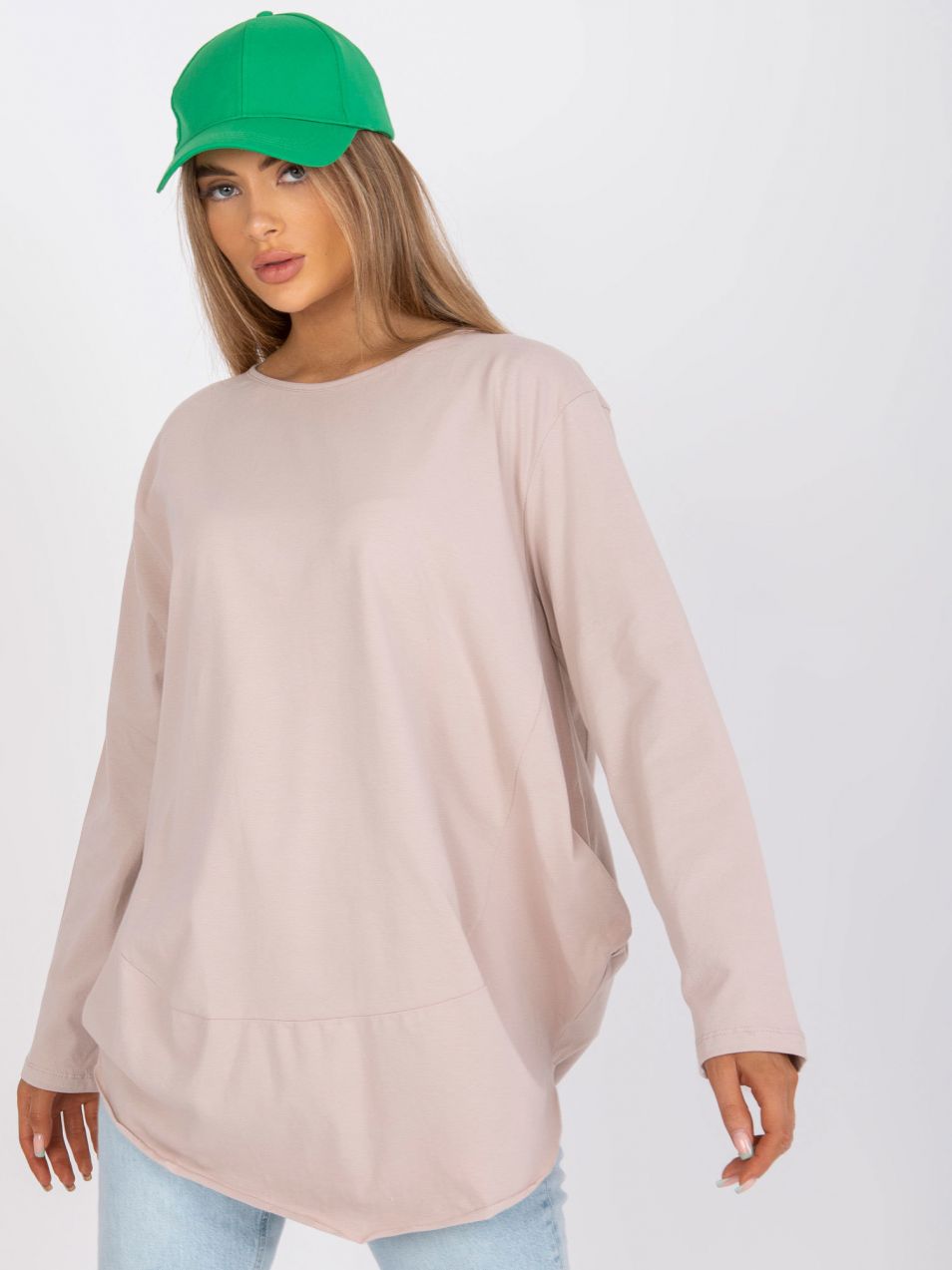 Casual, beige cotton blouse Renata