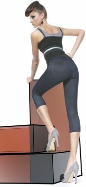Bas Bleu Leggings for women BLANKA SHORT denim with leg 3/4