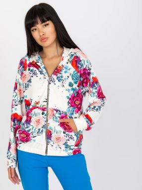 RUE PARIS white velour sweatshirt with zipper