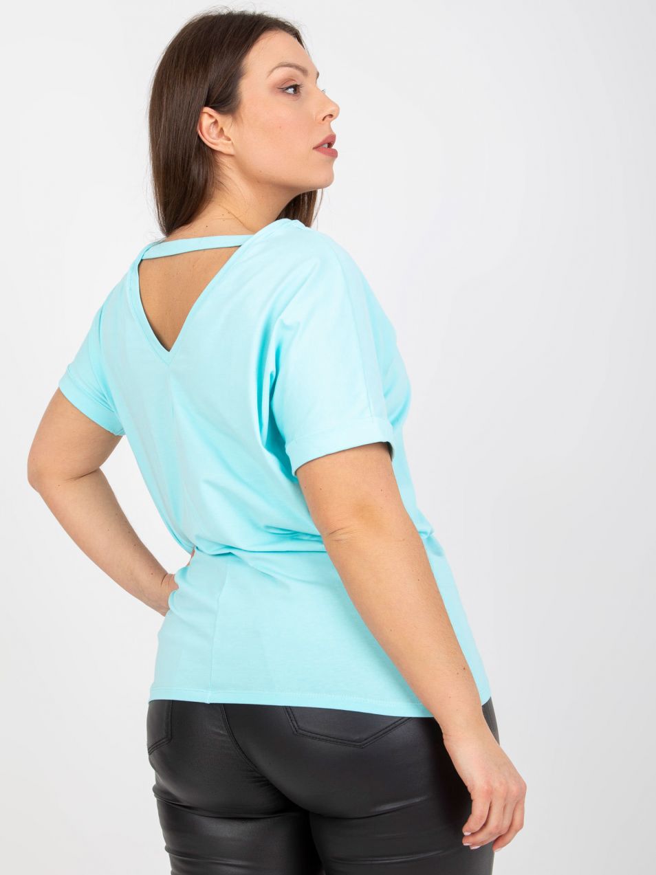 Mint T-shirt plus sizes with back neckline