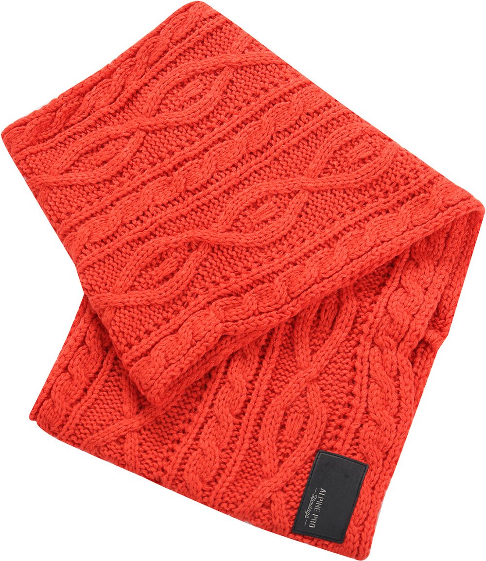 Knitted round scarf ALPINE PRO GOZONE cherry tomato