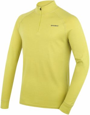 Men's merino sweatshirt HUSKY Aron Zip M lime green