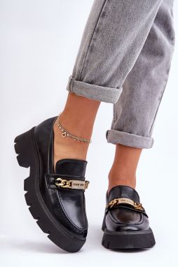 Classic moccasins on a massive black catch me platform!