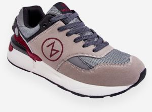 Men's lace-up sports shoes grey and black Stephen
