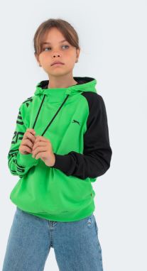 Detská unisex mikina Slazenger Draven zeleno-sivá
