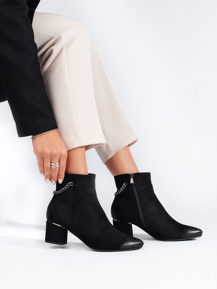 Black suede women's ankle boots on Vinceza post