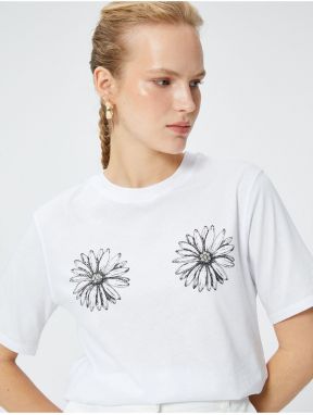 Koton Daisy Printed Cotton T-Shirt