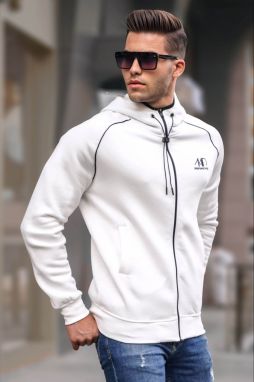 Biela mikina so zipsom Madmext 4701