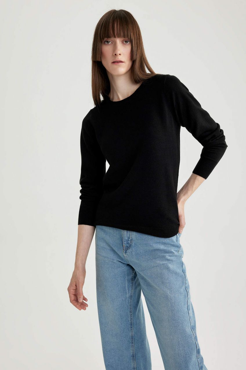 DEFACTO Regular Fit Crew Neck pulóver