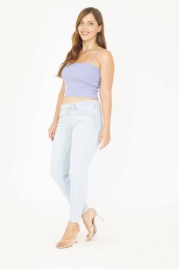 Şans Women's Plus Size Blue 5-Pocket Jeans Pants