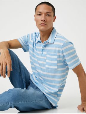 Koton Basic tričko Polo Krk Vrecko Detailné