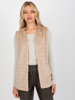 Dámska vesta Fashionhunters Beige