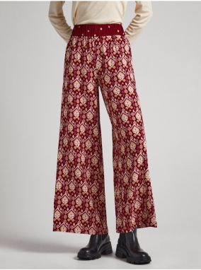 Červené ženy vzorované široké nohavice Pepe Jeans Galya - ženy