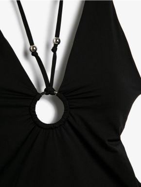 Koton Strap Swimsuit Window Detail Metal Accessory Bead Detail