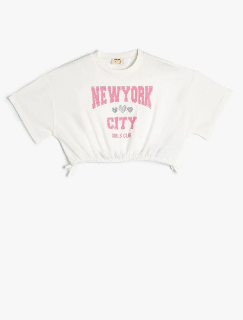 Koton Crop T-Shirt College Printed Short Sleeve Crew Neck Cotton