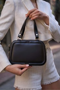 Madamra Black Women's Patent Leather Hand and Shoulder Bag