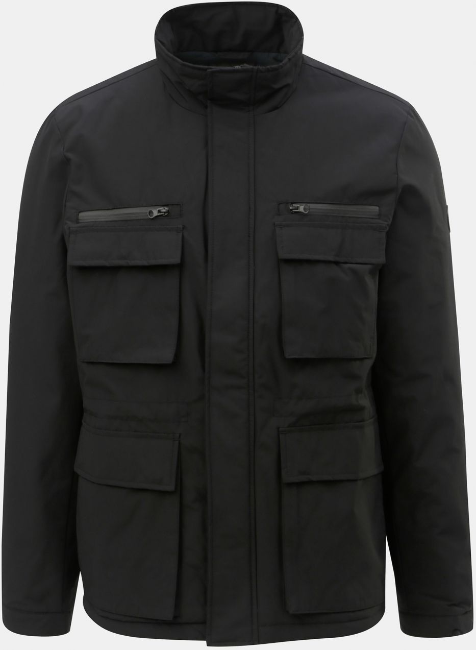 Čierna zimná bunda s vreckami Burton Menswear London