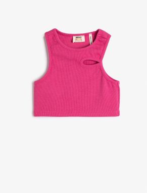 Koton Crop Singlets with Window Detail, Cotton and Ribbed.