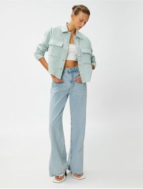 Koton Crop Tweed bunda s vreckami a gombíkmi