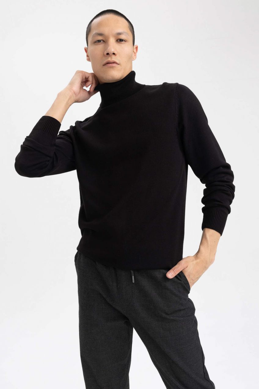 DEFACTO Slim Fit rolákový úplet pulóver