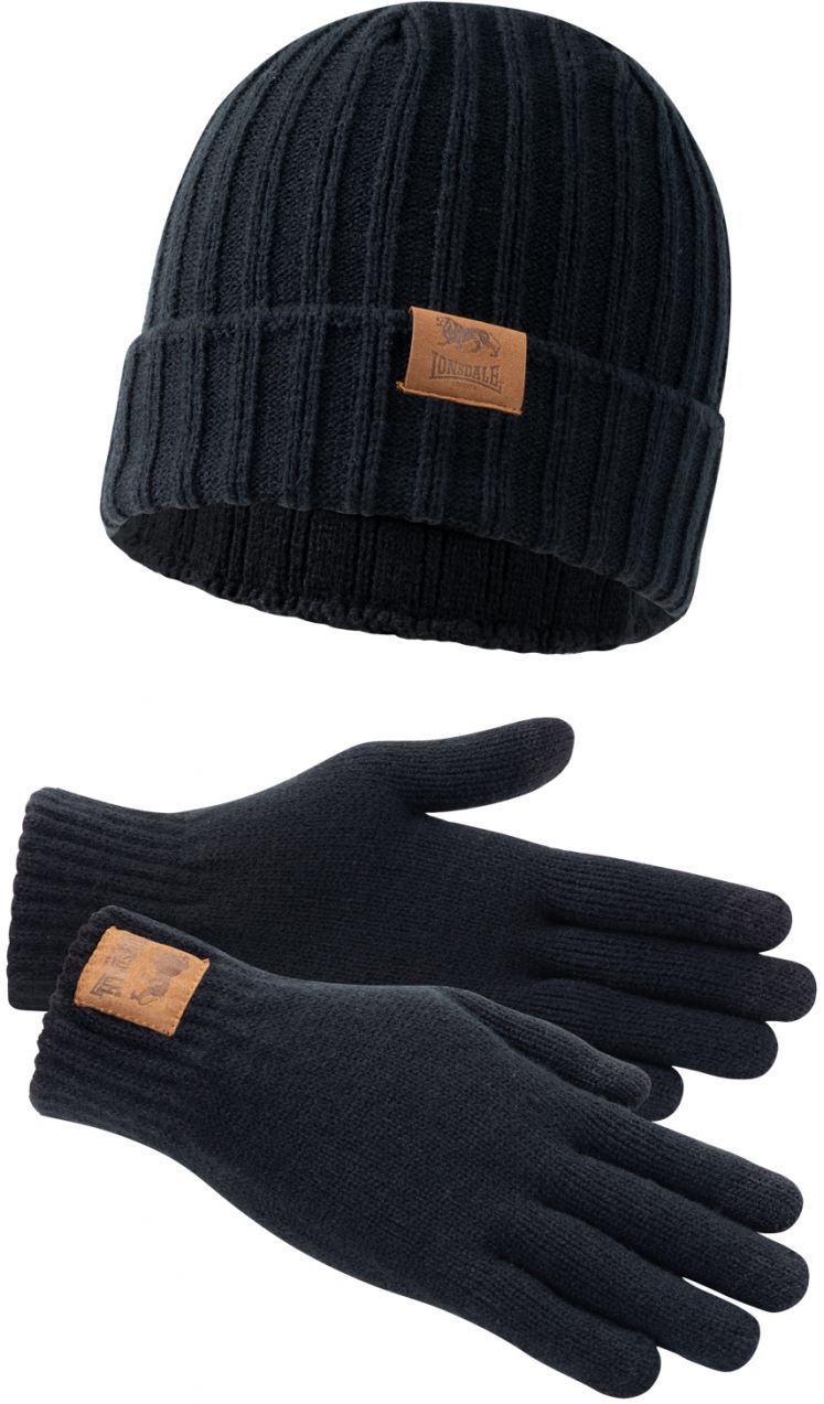 Lonsdale Unisex Beanie and Glove Set