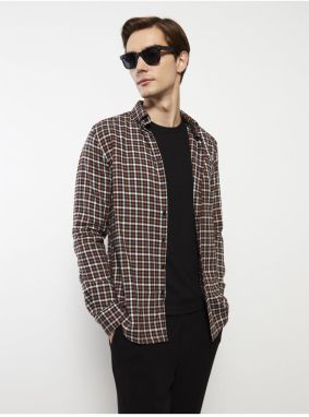 Pánska košeľa LC Waikiki s dlhým rukávom a slim fit strihom v károvanom vzore