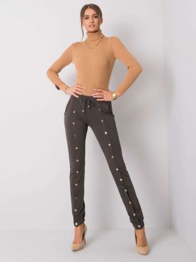 Dark khaki women's cotton pants