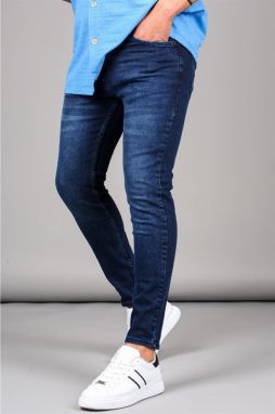 Pánske modré slim fit džínsy Madmext 6339