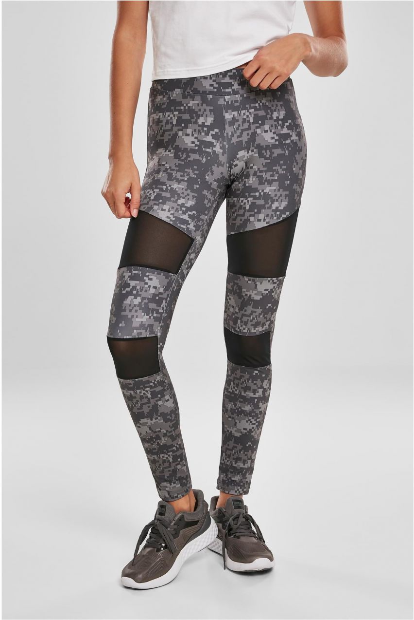 Women's Camo Tech Mesh Leggings, Dark Digital Camouflage