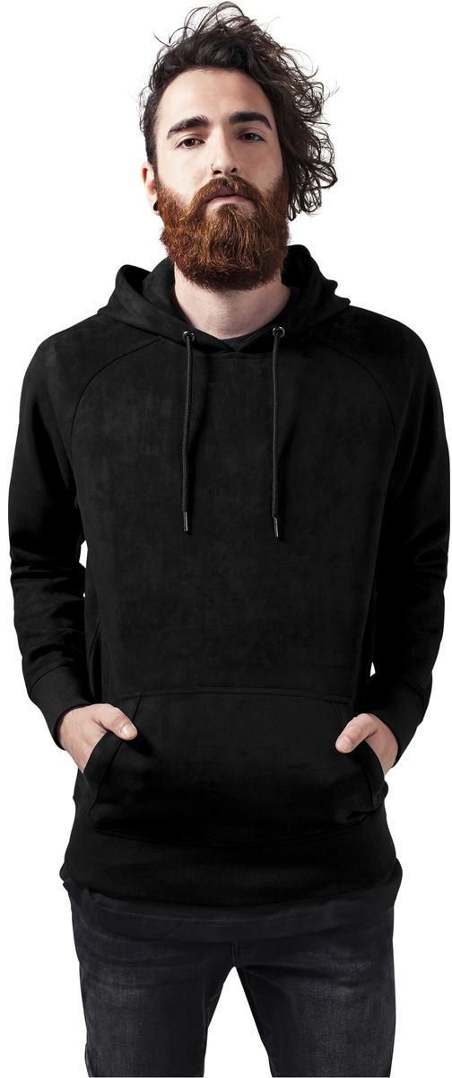 Black imitation suede with hood