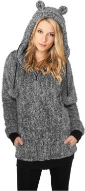Women's Melange Teddy Zip Hoody blk/wht