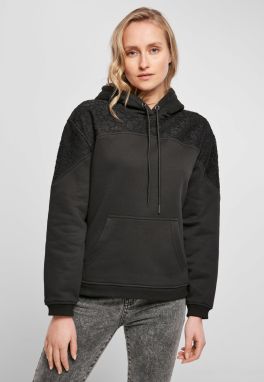 Women's hooded lace insert black