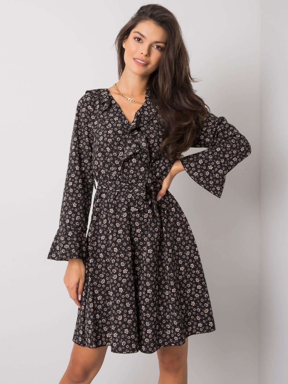 Black dress with patterns by Adalee