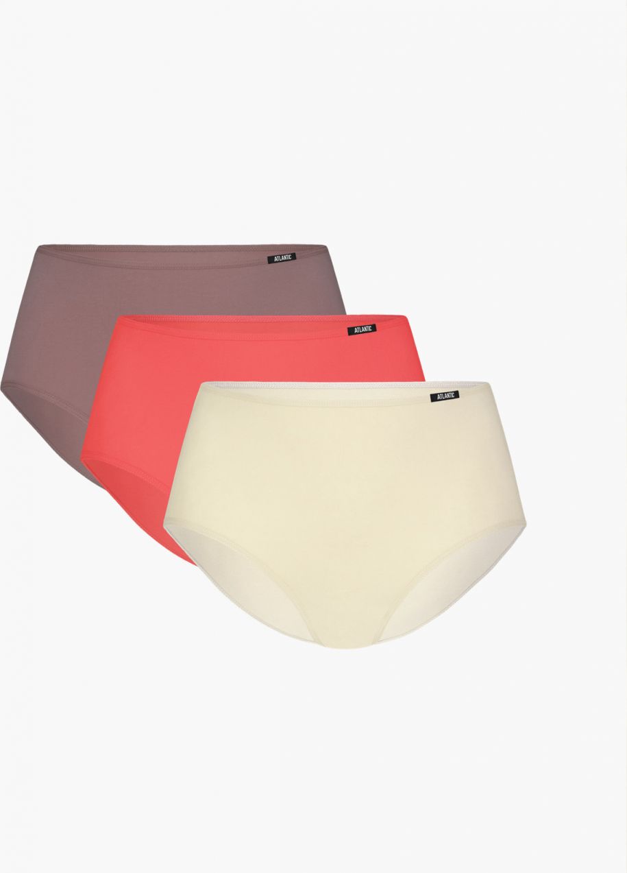 Women's panties ATLANTIC Maxi 3Pack - light coral/ecru/brown cappuccino